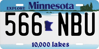 MN license plate 566NBU