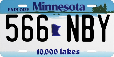 MN license plate 566NBY