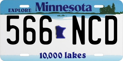 MN license plate 566NCD