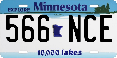 MN license plate 566NCE