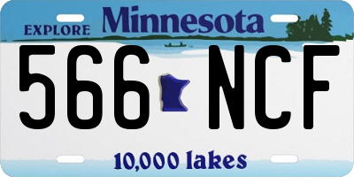 MN license plate 566NCF