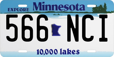 MN license plate 566NCI