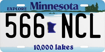 MN license plate 566NCL
