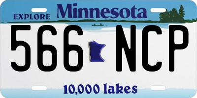 MN license plate 566NCP