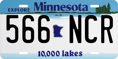 MN license plate 566NCR