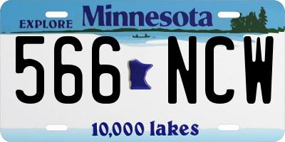 MN license plate 566NCW