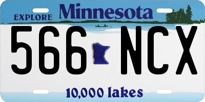 MN license plate 566NCX