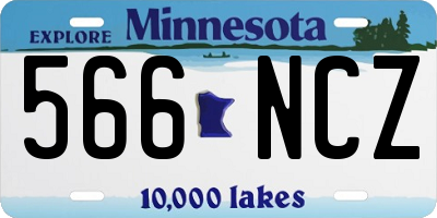 MN license plate 566NCZ
