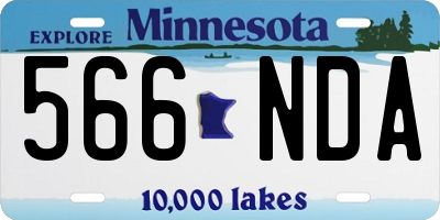 MN license plate 566NDA