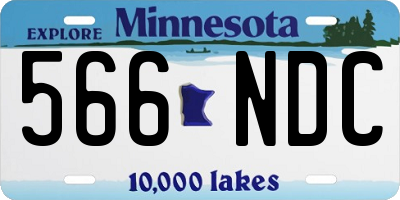 MN license plate 566NDC