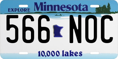 MN license plate 566NOC