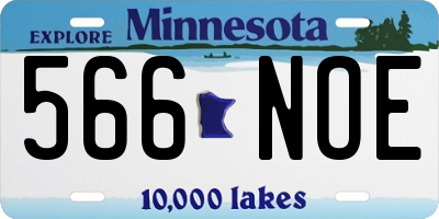 MN license plate 566NOE