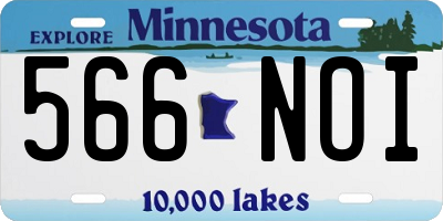 MN license plate 566NOI