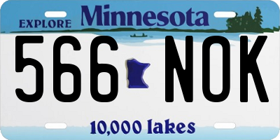 MN license plate 566NOK