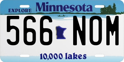 MN license plate 566NOM