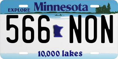 MN license plate 566NON