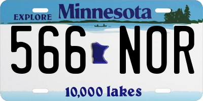 MN license plate 566NOR