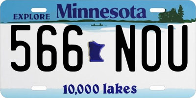 MN license plate 566NOU
