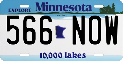 MN license plate 566NOW