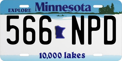 MN license plate 566NPD
