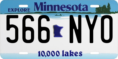 MN license plate 566NYO