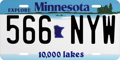 MN license plate 566NYW