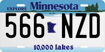 MN license plate 566NZD