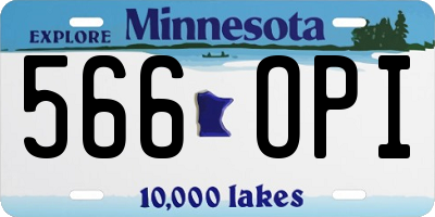 MN license plate 566OPI