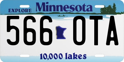 MN license plate 566OTA
