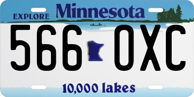 MN license plate 566OXC