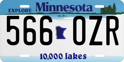 MN license plate 566OZR
