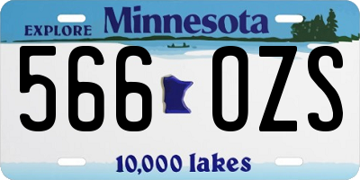 MN license plate 566OZS