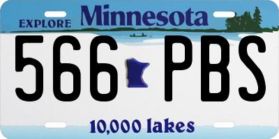 MN license plate 566PBS