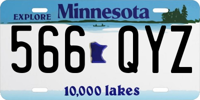 MN license plate 566QYZ