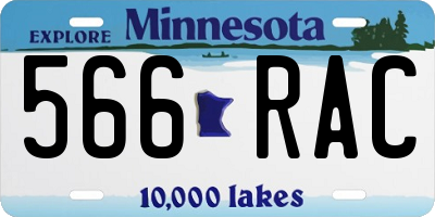 MN license plate 566RAC