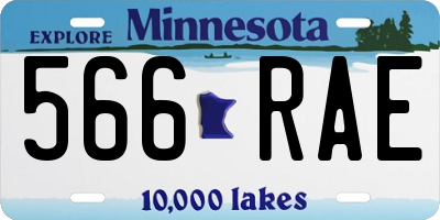 MN license plate 566RAE