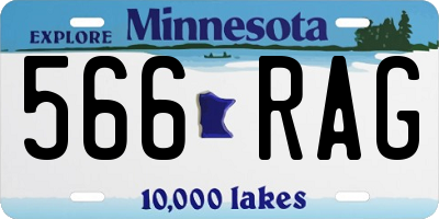 MN license plate 566RAG