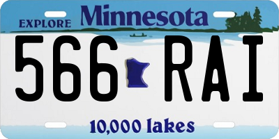 MN license plate 566RAI