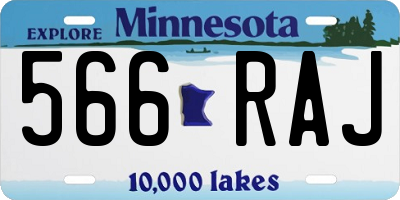 MN license plate 566RAJ