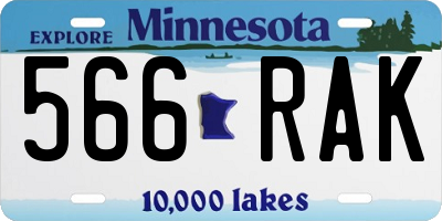 MN license plate 566RAK