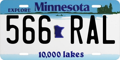 MN license plate 566RAL