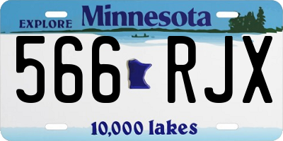 MN license plate 566RJX