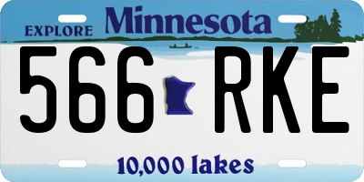 MN license plate 566RKE