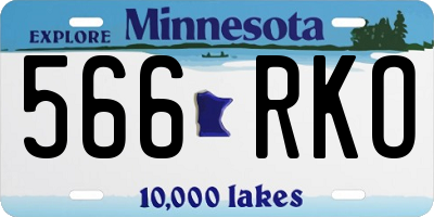 MN license plate 566RKO