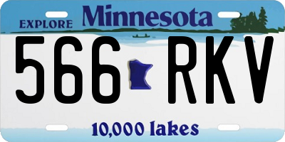 MN license plate 566RKV