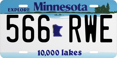 MN license plate 566RWE