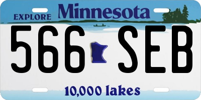 MN license plate 566SEB