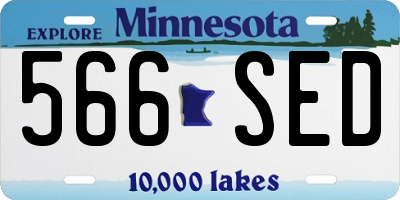 MN license plate 566SED
