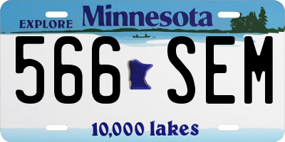 MN license plate 566SEM