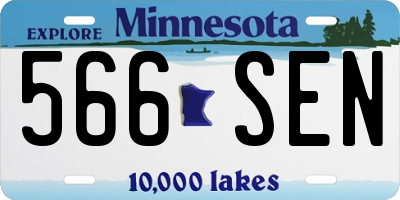 MN license plate 566SEN